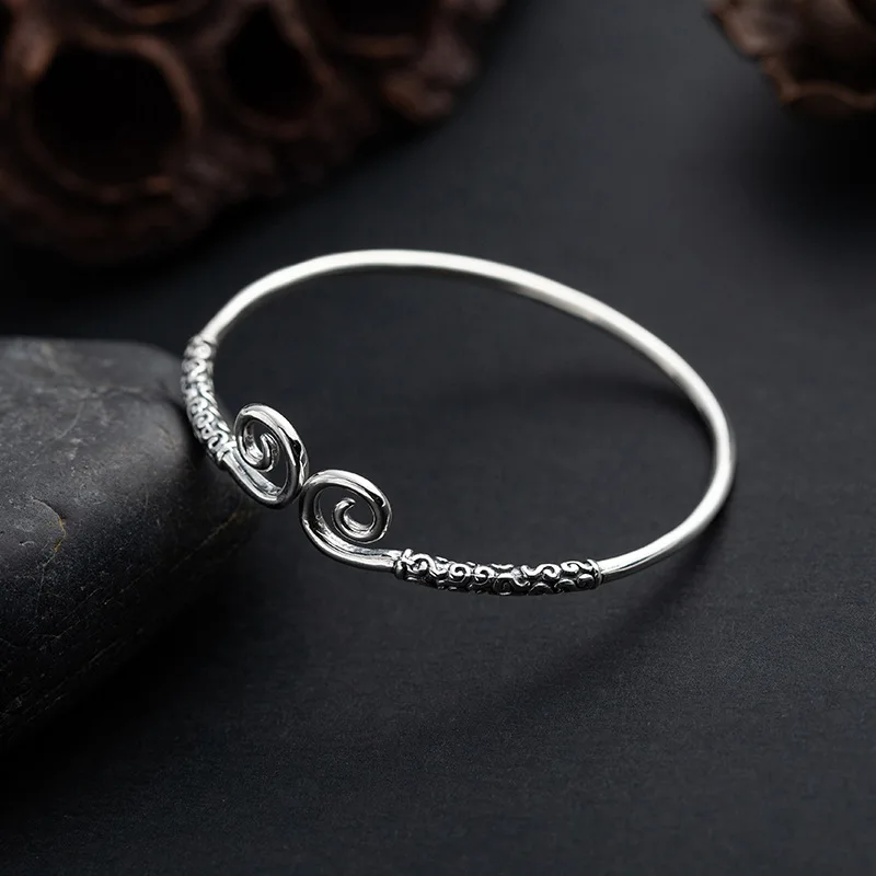 BONLAVIE S925 Серебряный браслет с изображением обезьяны короля обруч надписью Love You