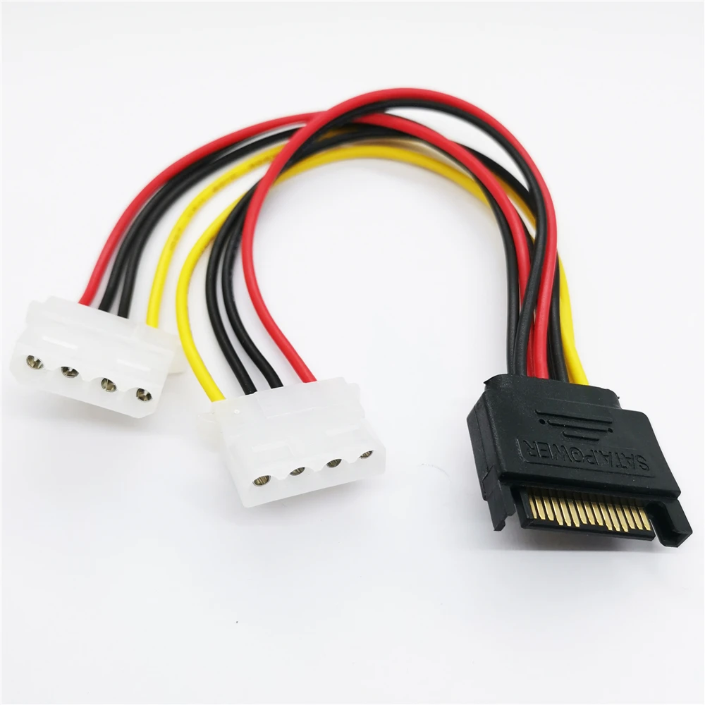 1x мужской женский 4 контактный Мощность привод адаптер кабель для Molex IDE/SATA 15 pin