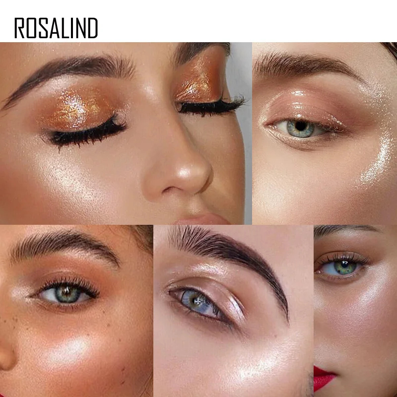 ROSALIND, бронзатор, хайлайтер для лица, осветитель, макияж, румяна, скульптор, блеск для лица, коричневый, для тела, Хайлайтер для свечения, набор косметики