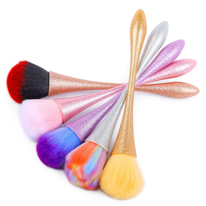

1Pc Professional Nail Cleaning Dust Brush Metal Handle Nail Art Care Manicure Pedicure Soft Small Angle Clean Brush Tools