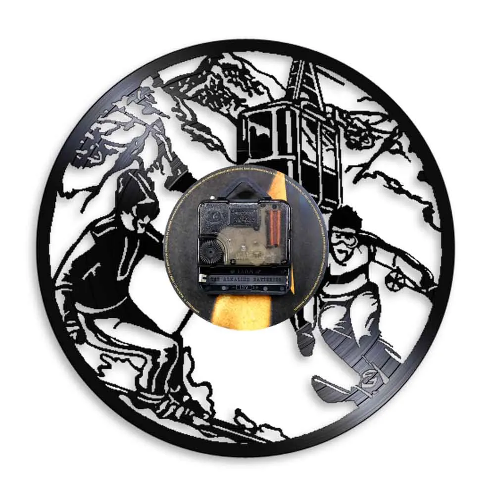 Настенные часы с виниловой пластинкой для катания на лыжах сноуборде настенные