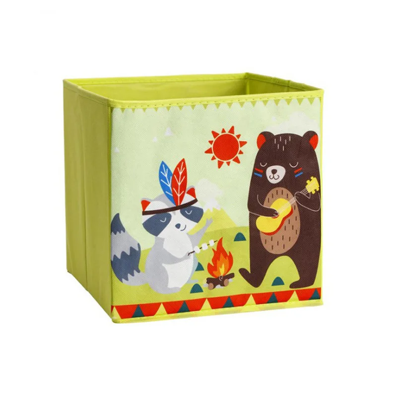 Мультяшный ящик для хранения тканевый художественный Органайзер складной игрушек и детской одежды