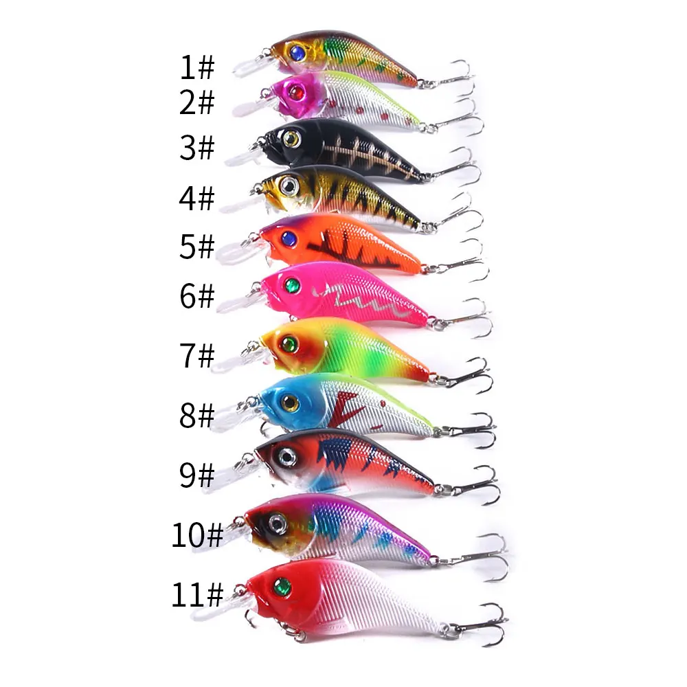 1 шт. 7 5 см 10 2g жесткие приманки VIB рыбалки Minnow тройниками опускается на дно Crankbait