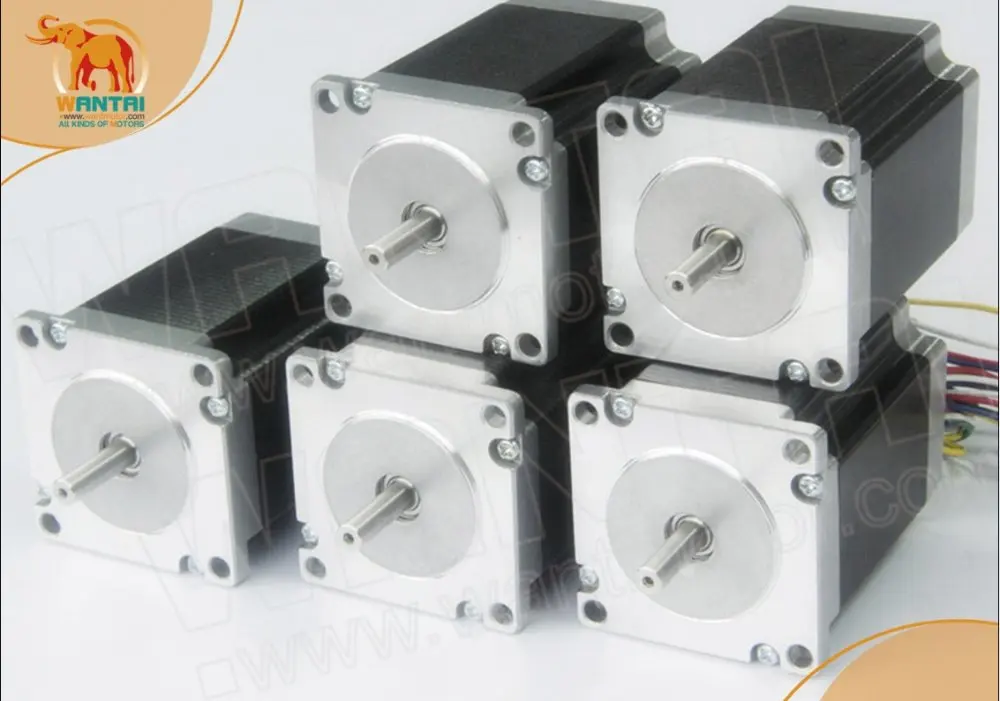5 шт. CNC NEMA 23 Wantai шаговый Электродвигатель с 4 выводами 320oz in 1 8 градусов 80 мм 57BYGH840D8