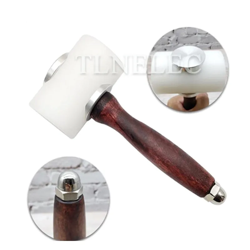 

Wooden Handle Leather Carving Hammer DIY Handmade Leather Art Leather Install Hammer Printed Leather Carving Tool Nylon Hammer