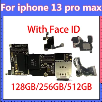 100%Origina Unlocked For iPhone 13 Pro max Motherboard IOS Full Chips Mainboard Clean iCloud Logic Board Face ID Tested IPHONE13