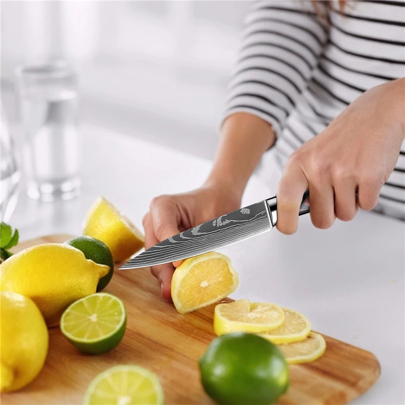Набор японских кухонных ножей шеф-повара 7CR17 440C 8 дюймов инструмент сантоку из