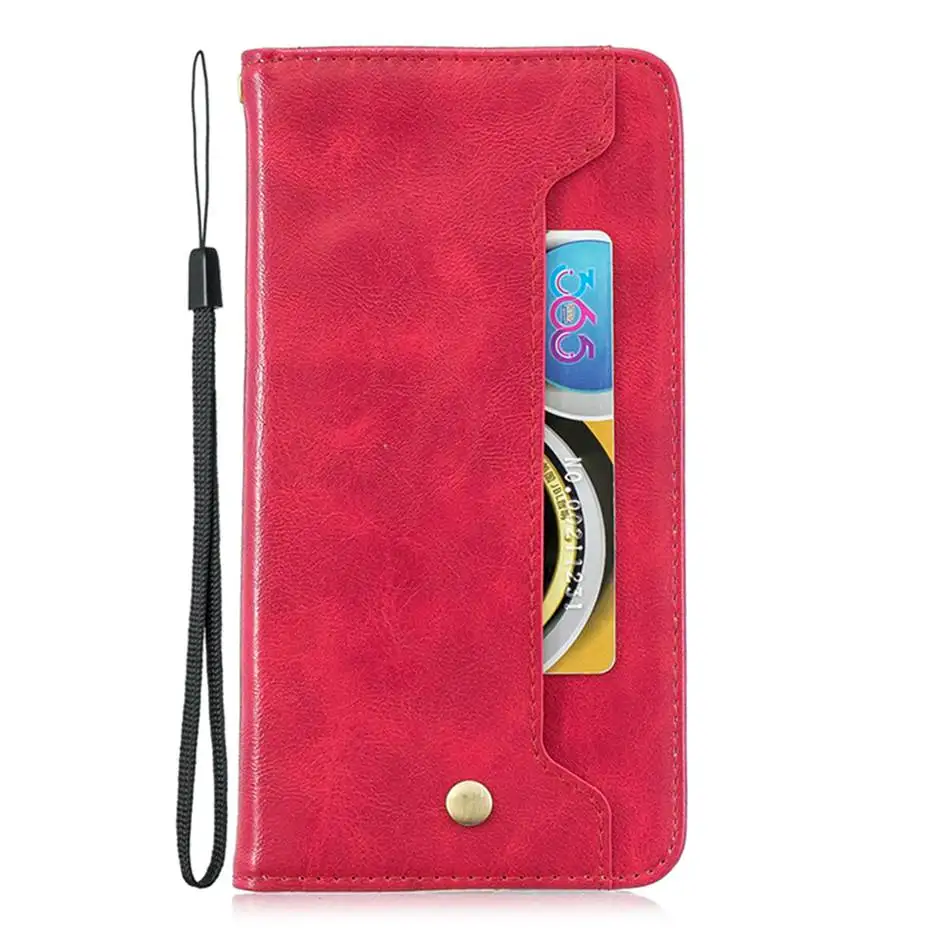 Red Магнитное притяжение PU кожаный чехол-бумажник для Xiaomi Redmi 7 7A 5 6 Pro Plus Note 7 6 5 5A Pro 4X POCO F1 откидной Чехол для телефона - Цвет: Red