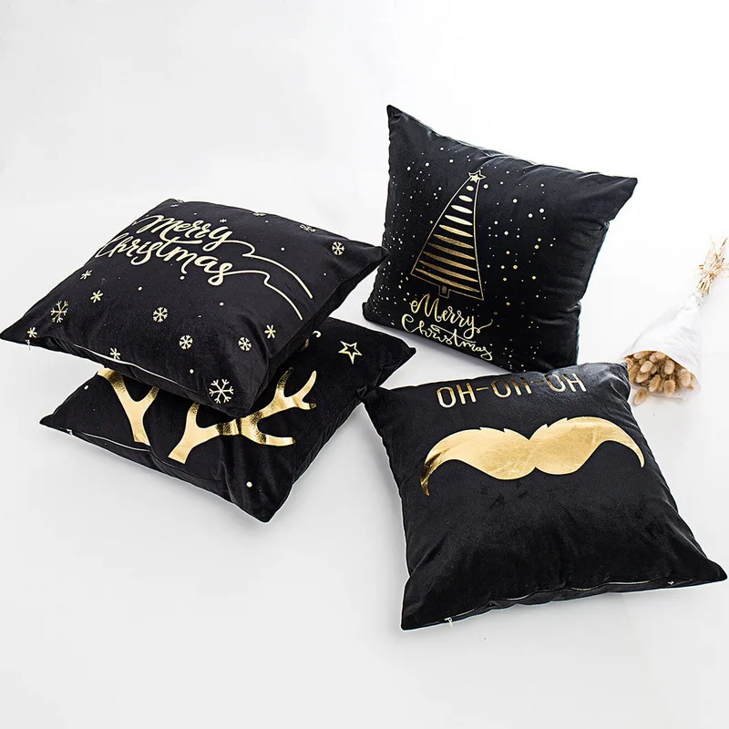 Наволочка на подушки из хлопка и льна для новогодней вечеринки рождественские