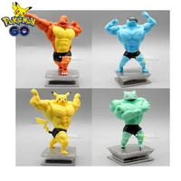 new pokemon go muscle man pikachu bulbasaur squirtle psyduck gengar action figure doll model ornaments christmas gift toys
