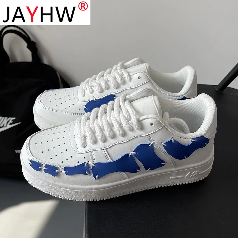 

JAYHW разноцветные кожаные дышащие женские кроссовки на толстой подошве, весна/осень, женские модные украшения, роскошная повседневная обувь