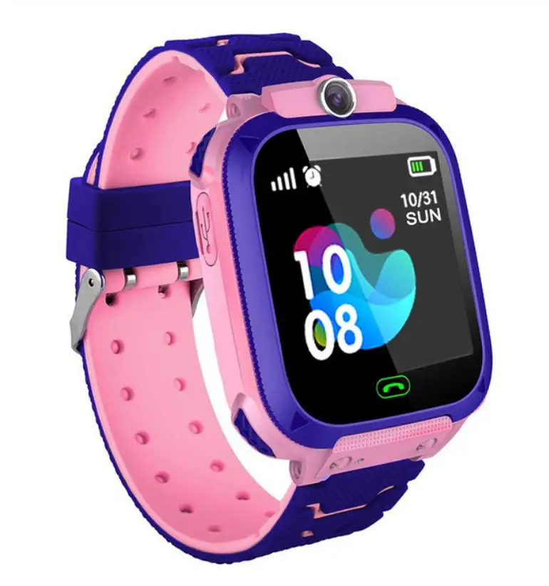 Pink waterproof Смарт-часы Детские IP67 водонепроницаемые спортивные gps умные часы Android Дети SOS Вызов Smartwatch с камерой sim-карты HD Touch - Цвет: Pink waterproof