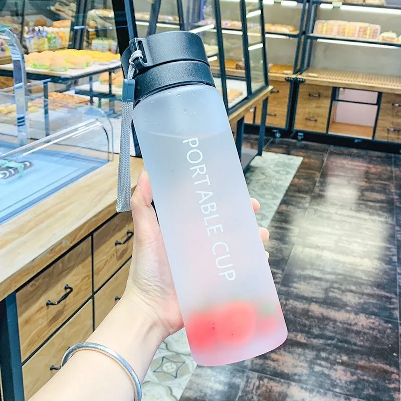

600/800ml Large Capacity Sports Water Cup Men Women Summer Outdoor Portable Plastic Bottle Coffee Juice