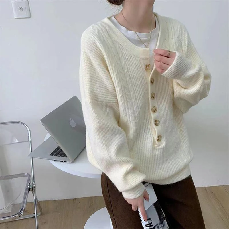 2021 зимние женские толстый свитер для женщин большой кардиган на пуговицах Уютная