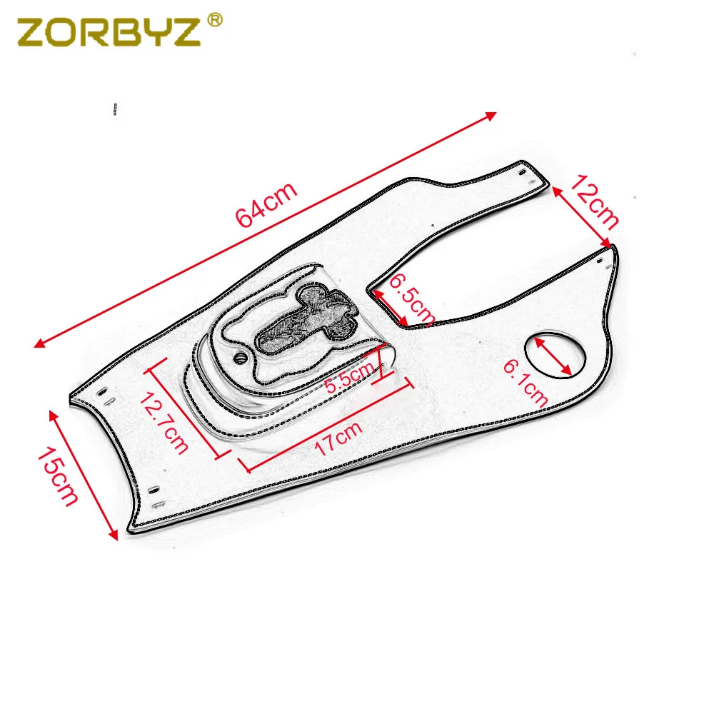 Черная мотоциклетная крышка ZORBYZ из искусственной кожи с правой крышкой и панелью