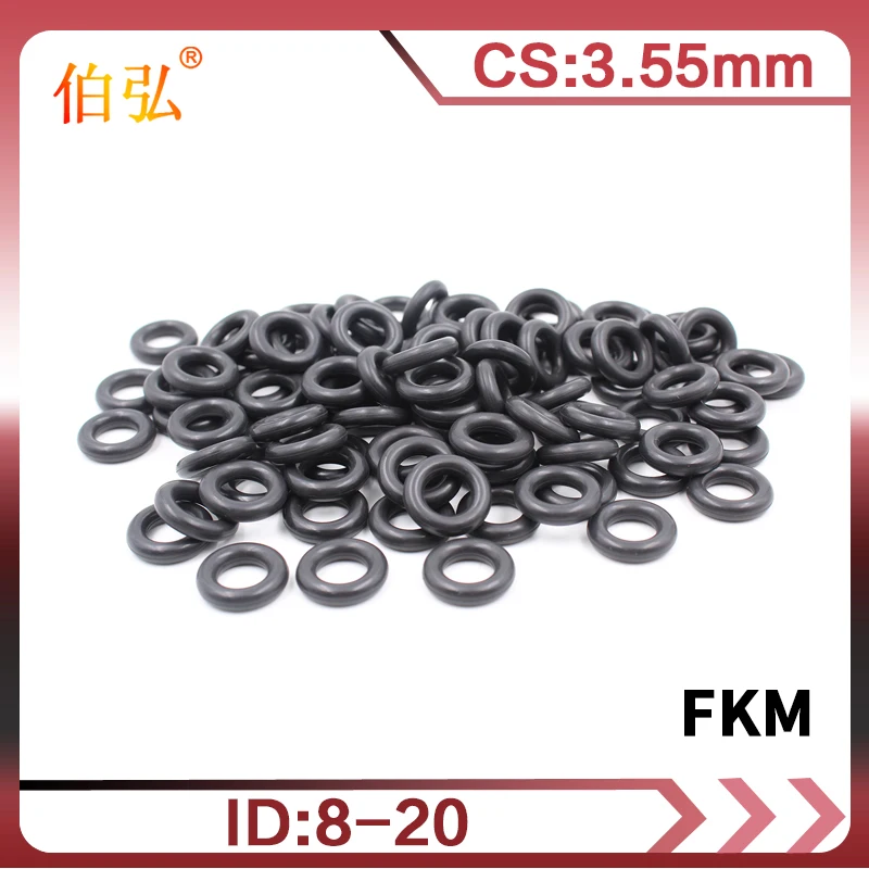 

10PC/Lot Fluorine rubber Ring FKM O-ring Seal CS3.55mm ID8/9/10/11/12/13/14/15/16/17/18/19/20mm O Ring Gasket Oil Ring Sealing