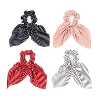 furling girl 1pc dovetail knot cloth fabric hair ponytail holder hair ties striped elastic hair bands for women