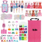 Шкафчик Барби для девочек, портативный шкаф для хранения, шкаф + аксессуары для одежды, 72 предмета, подходит для 26-30 см, Барби, подарок