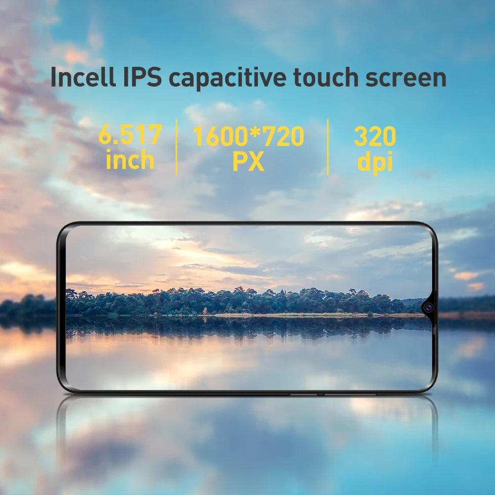 UNIWA M6501L Mobile Phone 6.52 Inch Screen 1G RAM 16G ROM Android 6.0 MTK6735 Smartphone Dual SIM 2700mAh Cellphone