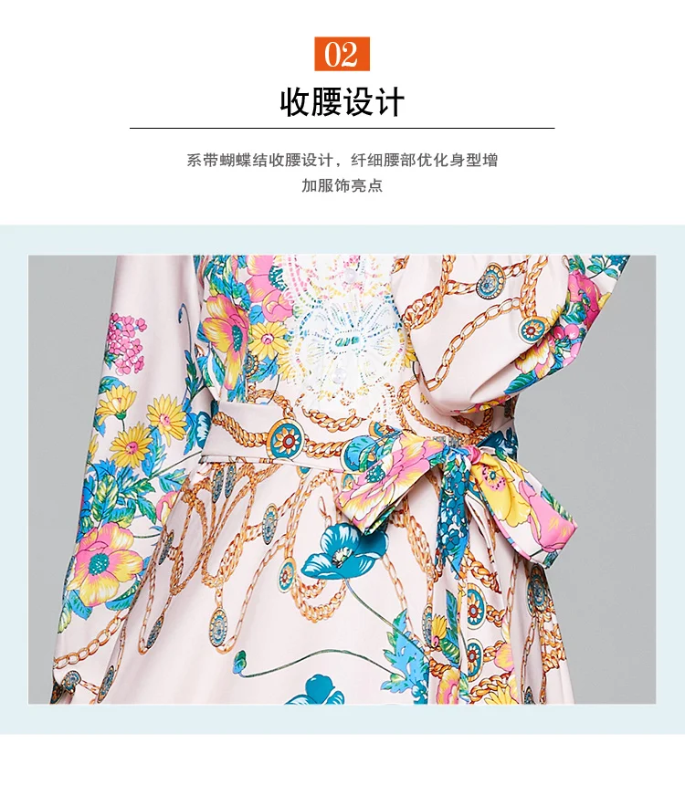 

European and American Fashion England Style French Birthday Dress for Women Floral Print Vintage Elegant Office Lady Shirt Dress