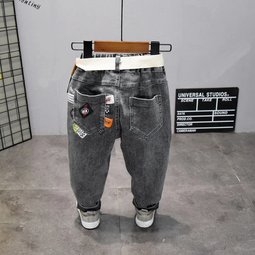 Модные джинсы для мальчиков на весну и осень джинсовые брюки детей от 2 до 7 лет