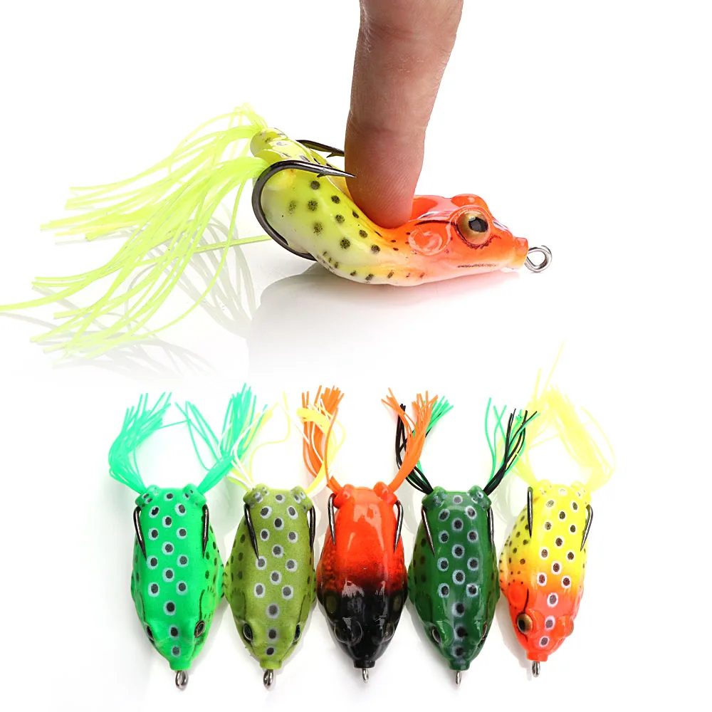 TREHOOK 5 шт./кор. Ray Лягушка TopWater воблеры Щука рыболовная приманка набор мягкие