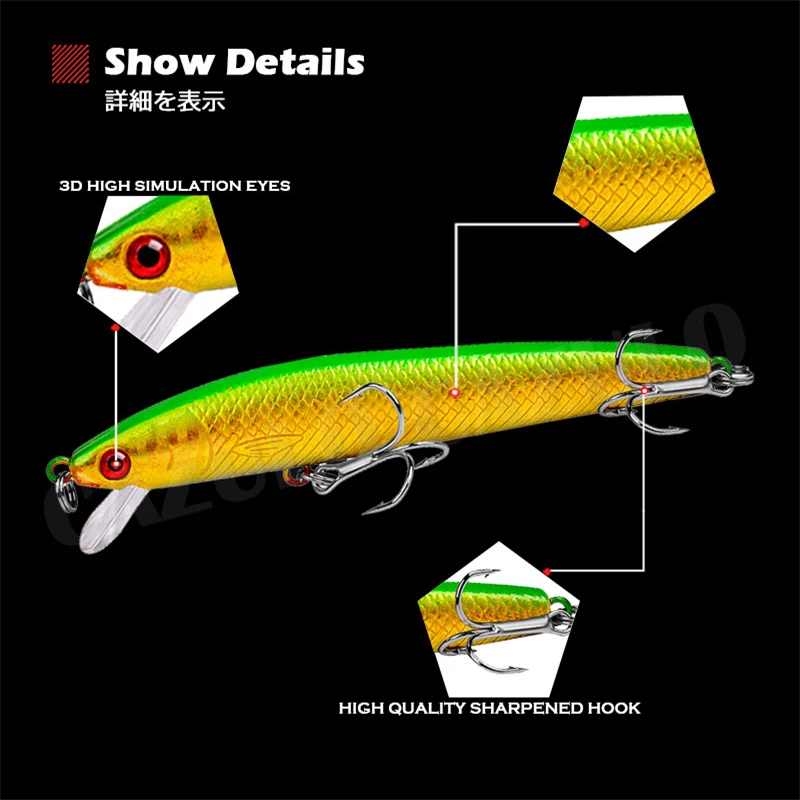 Minnow Fishing Lure Accesorios Weights 8.5g 95mm Floating Artificial Baits De Pesca Articulos Wobblers Trolling Pike Fish Leurre | Спорт и