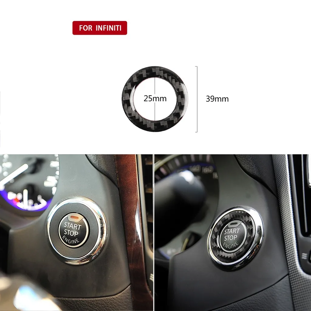Стикер автомобиля bon fiber start stop кнопка декоративная крышка для Infiniti Q50 Q60 QX60 (2014 2018)