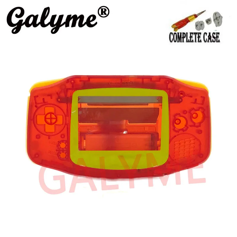 DIY прозрачный красный полный корпус для Nintendo Game boy Advance GBA заменитель оболочки