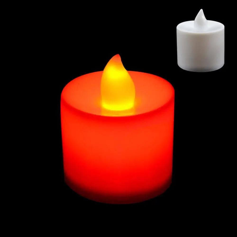 Красный 24pcs/lot LED Candle Light Romantic Flameless Candles Atmosphere Lamp For Home Wedding Birthday Holiday Christmas Decoration - Цвет: Красный