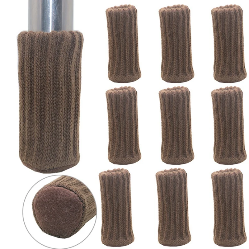 

Chair Leg Socks 32PCS Knitted Elastic Furniture Socks Chair Leg Floor Protectors Double Thickness Coffee