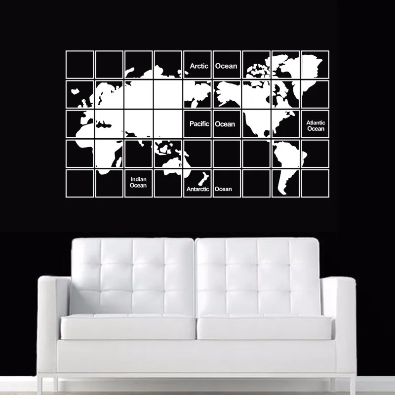 Решетка карта мира Наклейка на стену s большой новый дизайн Кофейня Шаблон