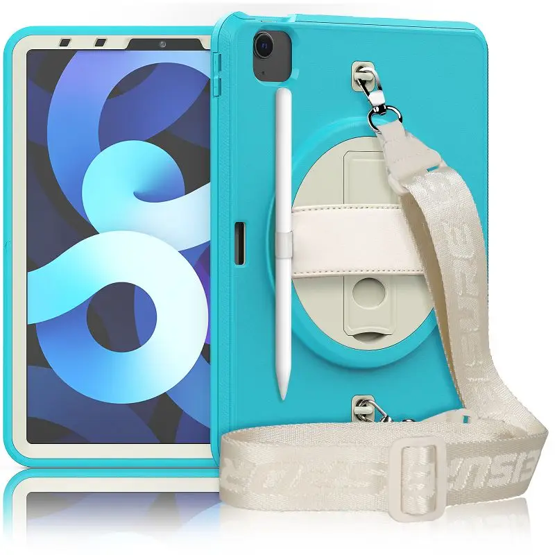 

For ipad air 4 10.9 2020 Pro 11 2020 2021 Case Kids Safe Foam Shockproof Shoulder Hand Strap Stand Tablet Cover