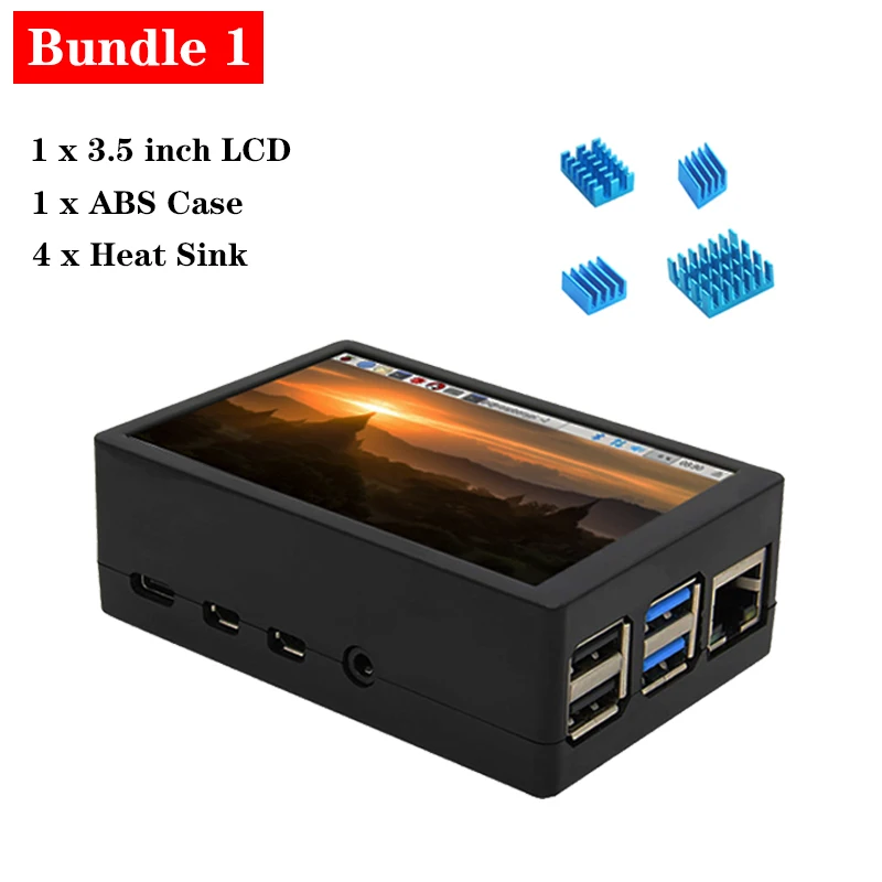 Raspberry Pi 4 Модель B 3,5 дюймов сенсорный экран 480*320 ЖК-дисплей с корпусом из АБС-пластика радиатор радиатора для Raspberry Pi 4 4B