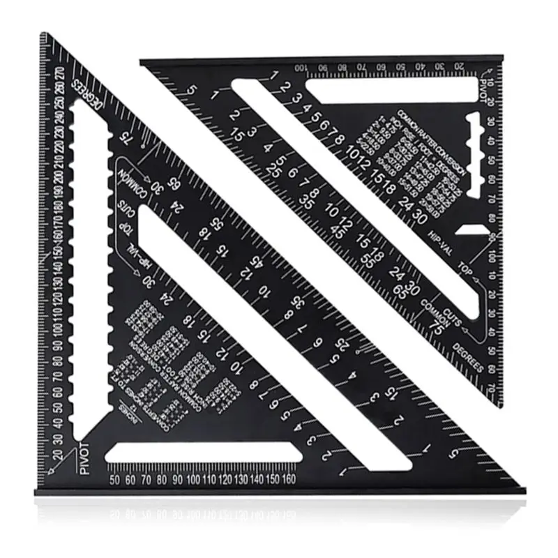 7/12 дюймов алюминиевый треугольный измерительная линейка Деревообработка
