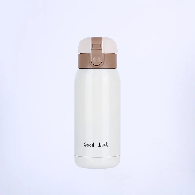 Bpa free, 360 мл, мини-термос для детских вещей, чашка из нержавеющей стали, вакуумная колба, портативная, детская, школьная, молочная, термальная бутылка с веревкой - Цвет: beige
