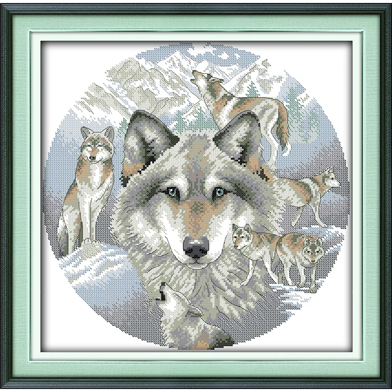 Everlasting love Spirit of the wolf китайские наборы для вышивки крестиком экологический хлопок прозрачный Печатный 14CT 11CT DIY Подарок Рождественские Свадебные украшения