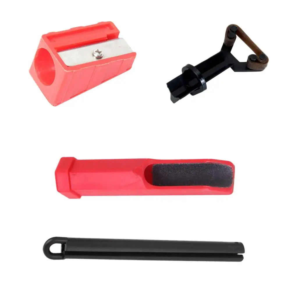 Набор из 4 зажимов для бильярдного кия + корректор вешалка шлифовальный