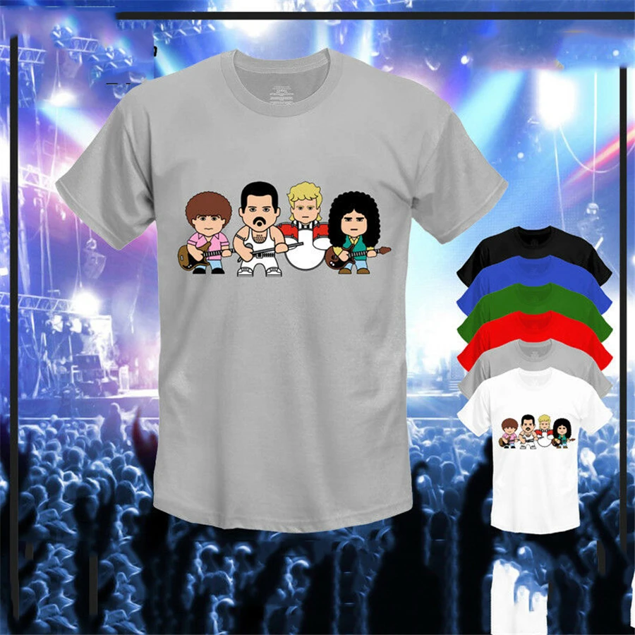 Футболка с надписью Queen FREDDIE MERCURY King of Rock Pop Toon Comic Vintage collez 2020! m xl 2xl 3xl | Мужская