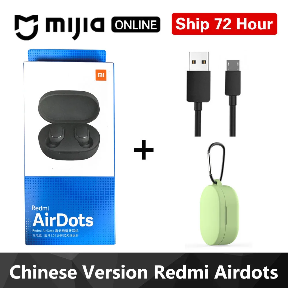 Xiaomi Redmi Airdots TWS Bluetooth 5,0 наушники стерео беспроводные активные шумоподавления с микрофоном свободные Наушники управление AI - Цвет: Redmi leisure green