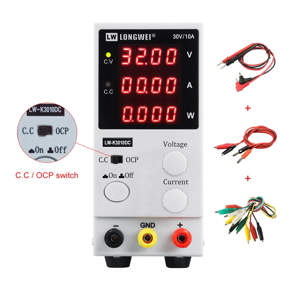 LW-K3010DC DC Питание 30V 10A регулируемый постоянный ток перегрузки по току защиты 4