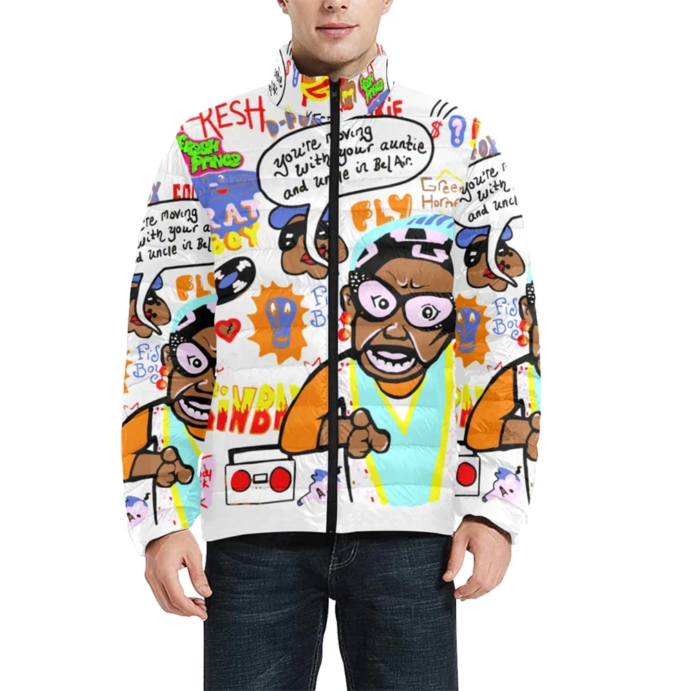 New Fashion 3D Full-body Printing Custom Logo Design DIY Hip-hop Hipster Pattern Warmth Thickening Men’s Cotton Jacket | Мужская