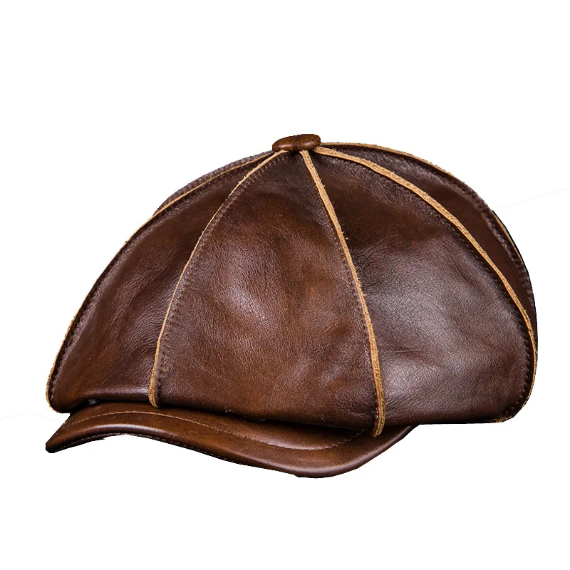 

New England Style Berets Caps For Men Women Casual Caps Autumn Leather Berets Hat Boina Casquette British Vintage Plaid Flat Cap