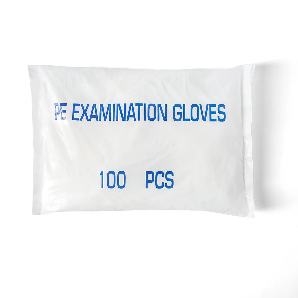

100 pcs/set Food Grade Disposable PVC Gloves Anti-static Plastic Gloves For Food Cleaning Cooking Kitchen Accessories