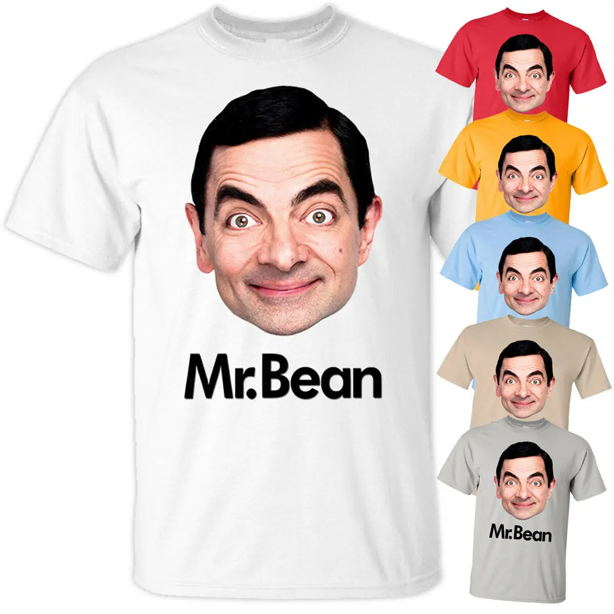 Mr Bean V6 Rowan Atkinson ТВ серии футболка белый желтый все размеры S 5Xl | Мужская одежда