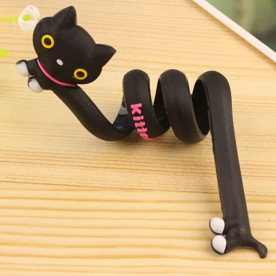 Black cats Милые животные провода клип организатор офисные аксессуары моталки обмотки Шнур кабель менеджер для USB кабель прекрасные канцелярские принадлежности - Цвет: Black cats