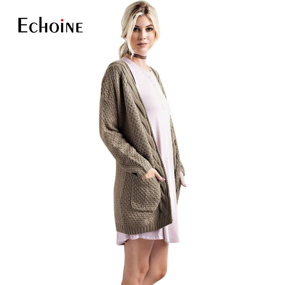 Autumn Winter Fashion Women Long Sleeve Loose Knitting Cardigan Sweater 2019 Pink black Knitted Female Pull Femme |