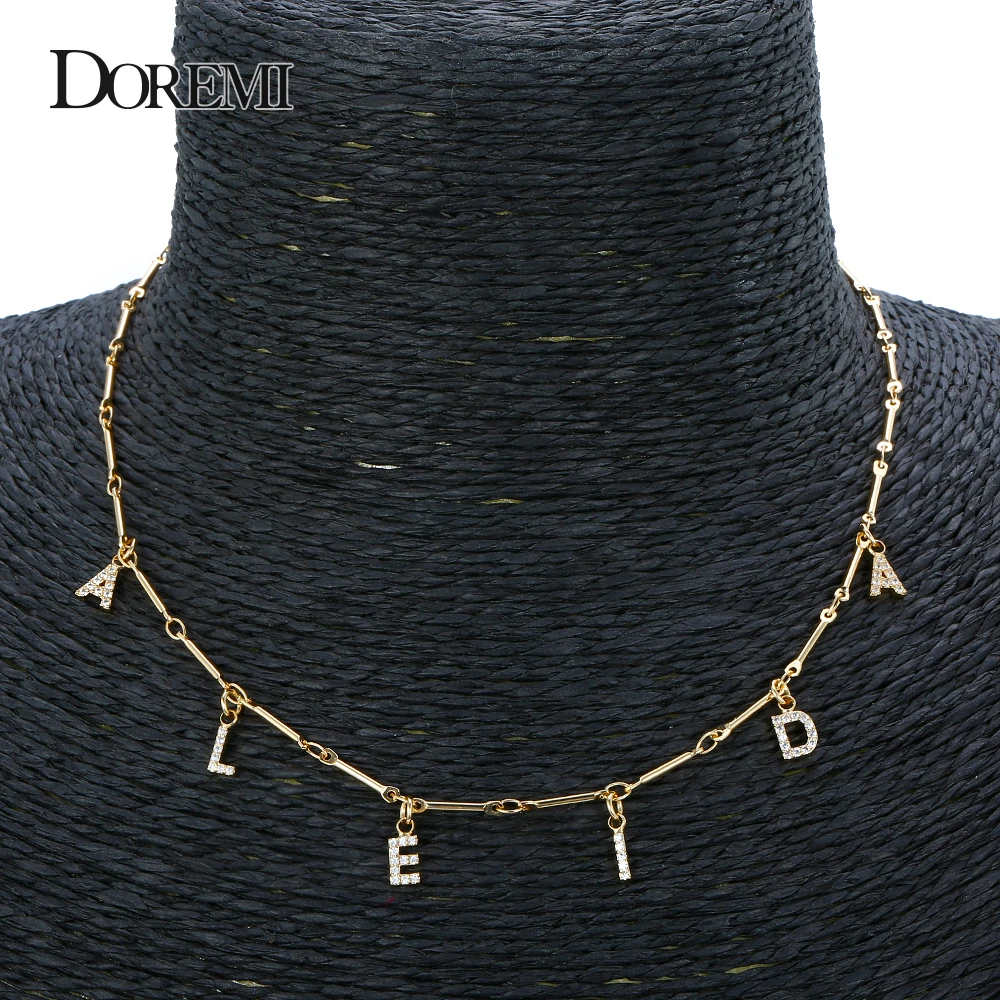 Ожерелье DOREMI 6 мм с цирконием подвеска буквой ожерелье цифрами на заказ именем