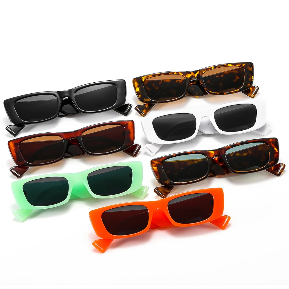 

Ladies Small Square Sunglasses Women Luxury Brand Designer Narrow Frame Sun Glasses Retro Rectangle UV Travel Eyewears Green