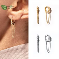 yuxintome 925sterling silver ear buckles simple long chain pendant earrings women fashion hoop earrings korea high jewelry gifts
